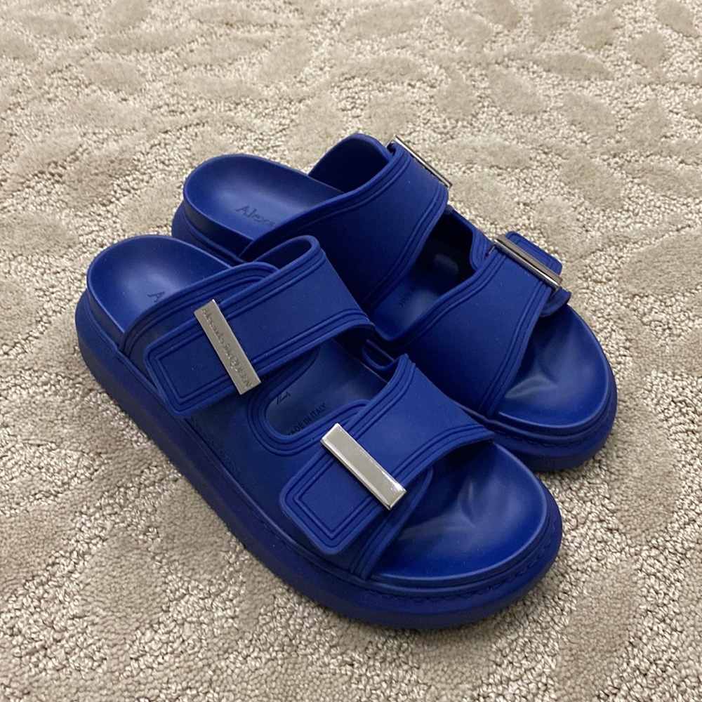 Authentic Alexander McQueen rubber slides. Size 7